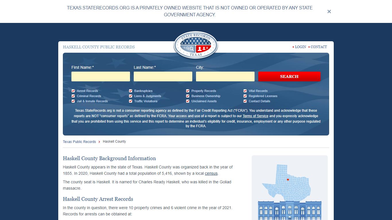 Haskell County Arrest, Court, and Public Records | StateRecords.org